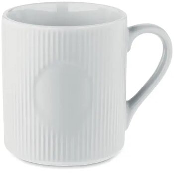 Geribbelde keramische mok 340ml Ribmug wit Geribbelde keramische mok 340ml Ribmug wit