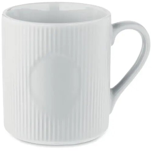 Geribbelde keramische mok 340ml Ribmug wit