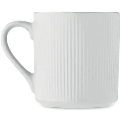 Geribbelde keramische mok 340ml Ribmug wit