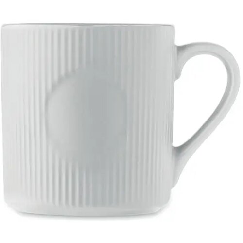 Geribbelde keramische mok 340ml Ribmug wit