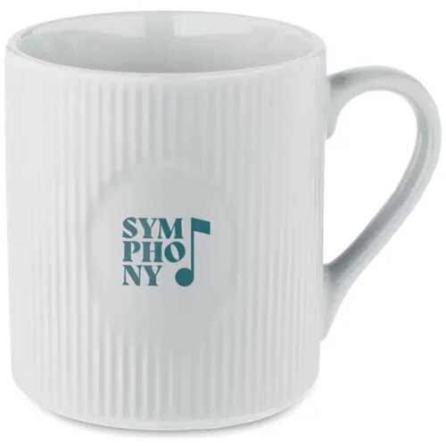 Geribbelde keramische mok 340ml Ribmug wit
