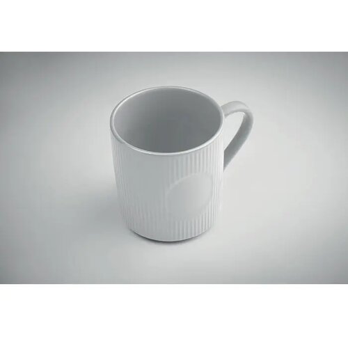 Geribbelde keramische mok 340ml Ribmug wit