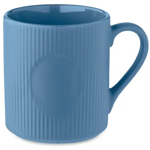 Geribbelde keramische mok 340ml Ribmug blauw