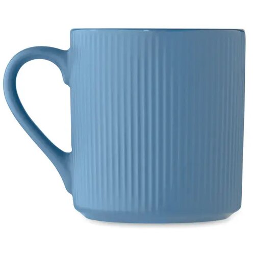 Geribbelde keramische mok 340ml Ribmug blauw