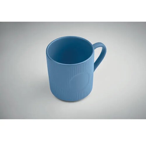 Geribbelde keramische mok 340ml Ribmug blauw