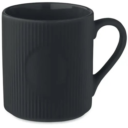 Geribbelde keramische mok 340ml Ribmug zwart