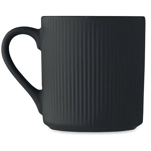 Geribbelde keramische mok 340ml Ribmug zwart