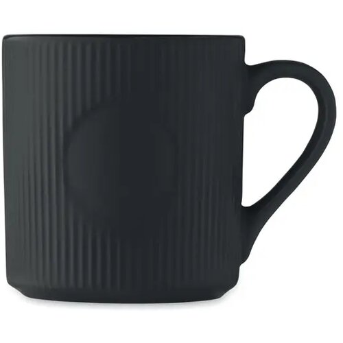 Geribbelde keramische mok 340ml Ribmug zwart