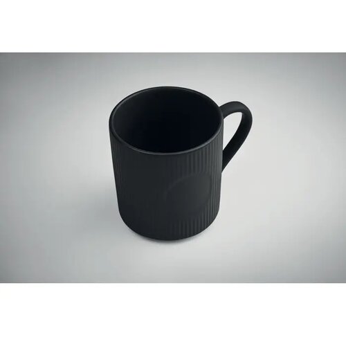 Geribbelde keramische mok 340ml Ribmug zwart